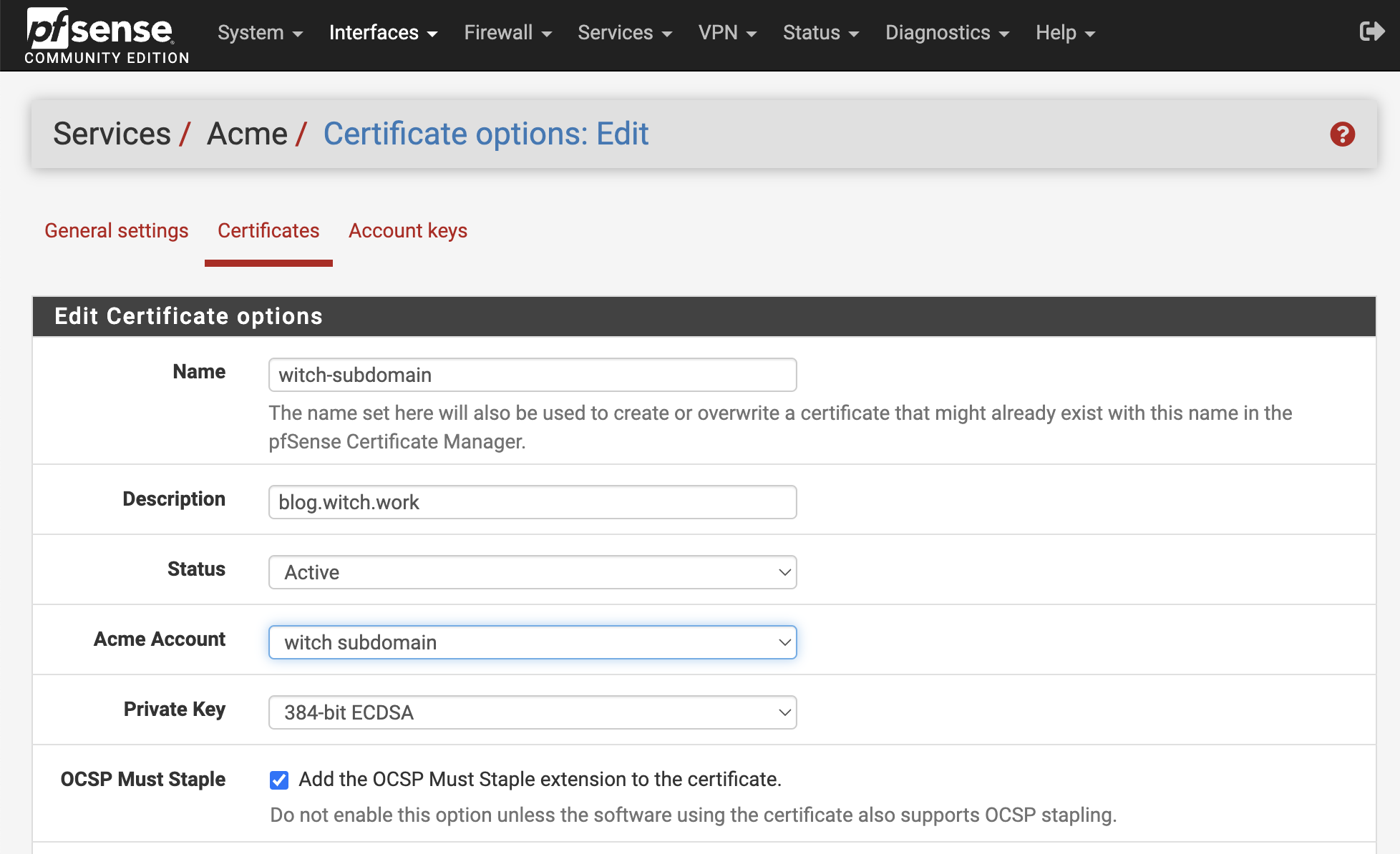 acme certificate 생성