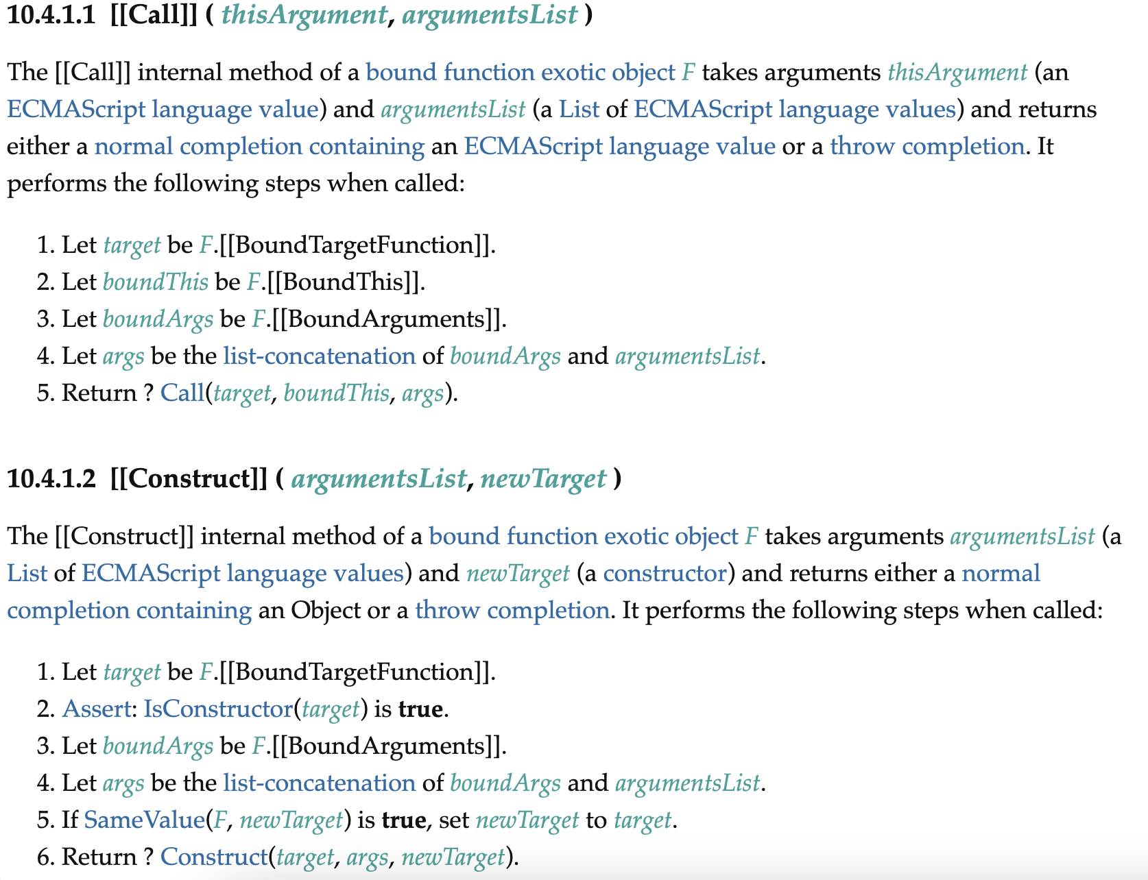 Bound function object specification