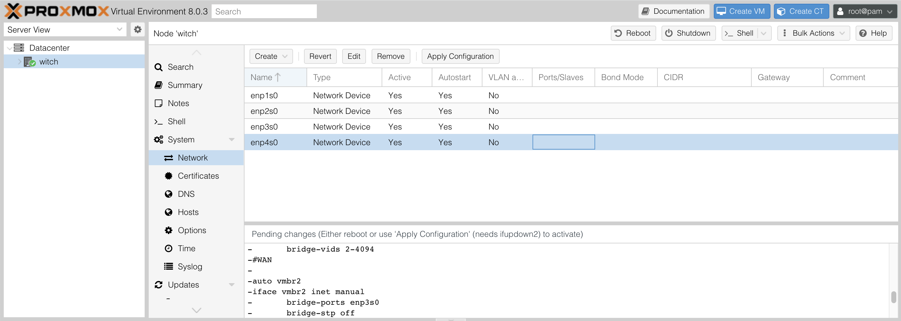 Network initial view