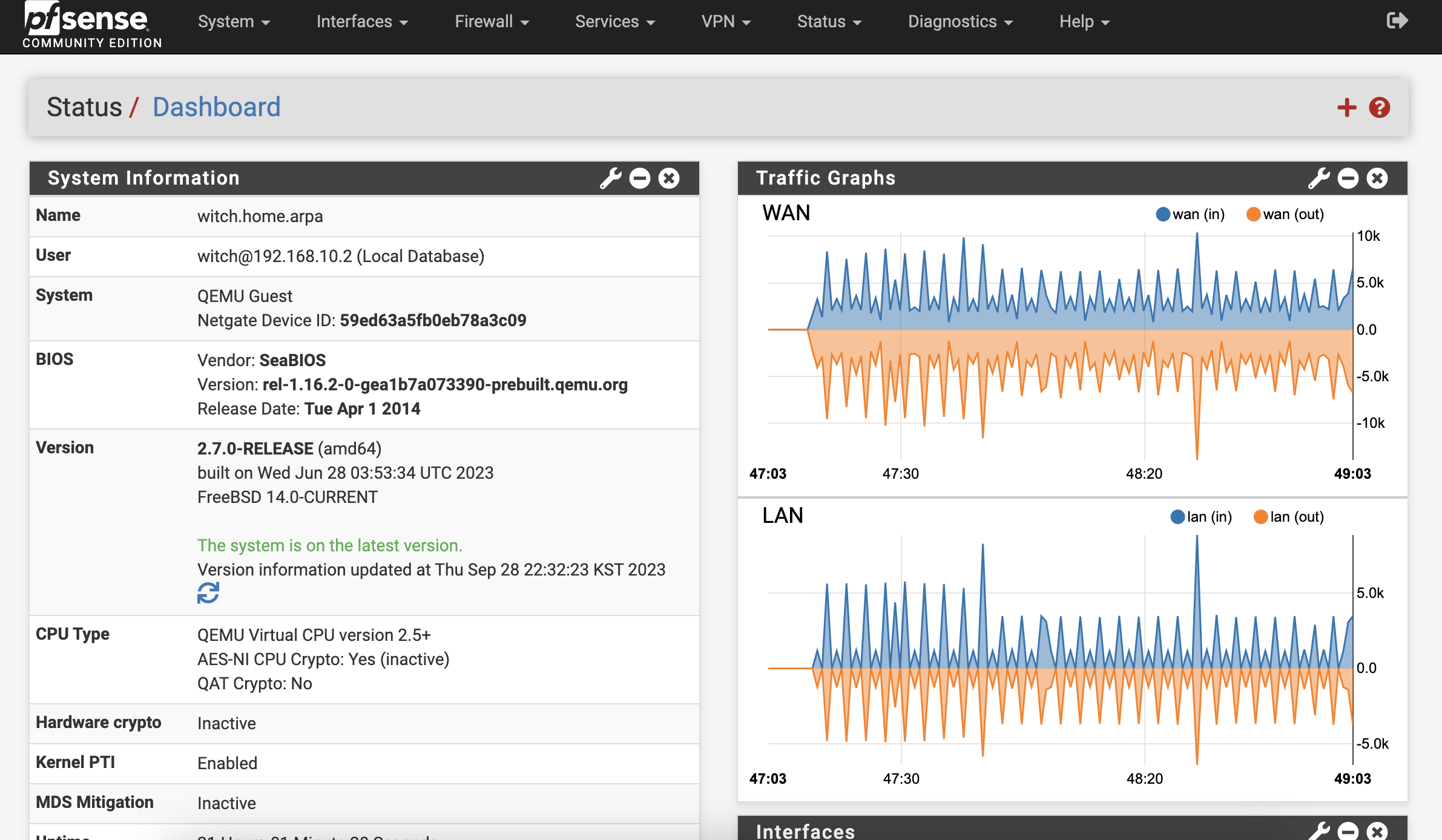 pfSense dashboard image