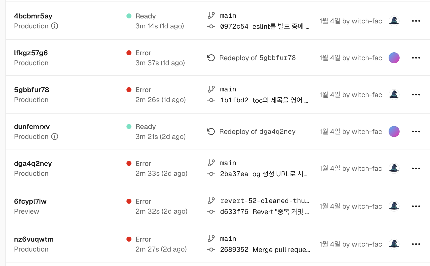 Deployment Failure Records