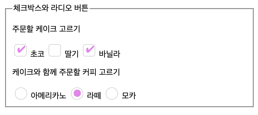 Checkbox and Radio Button Styling Result